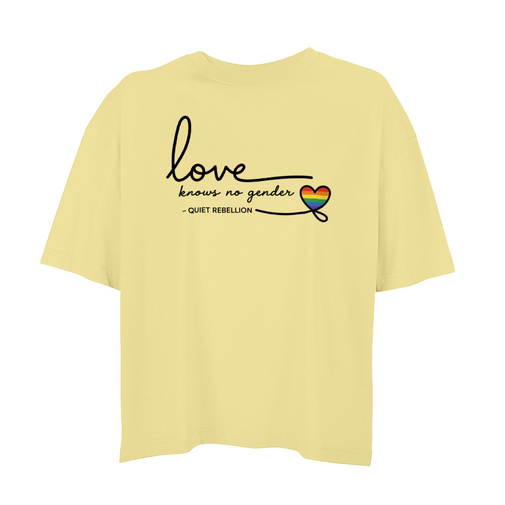 Love knows no gender - Oversized Shortcut Statement Shirt (Frontprint)