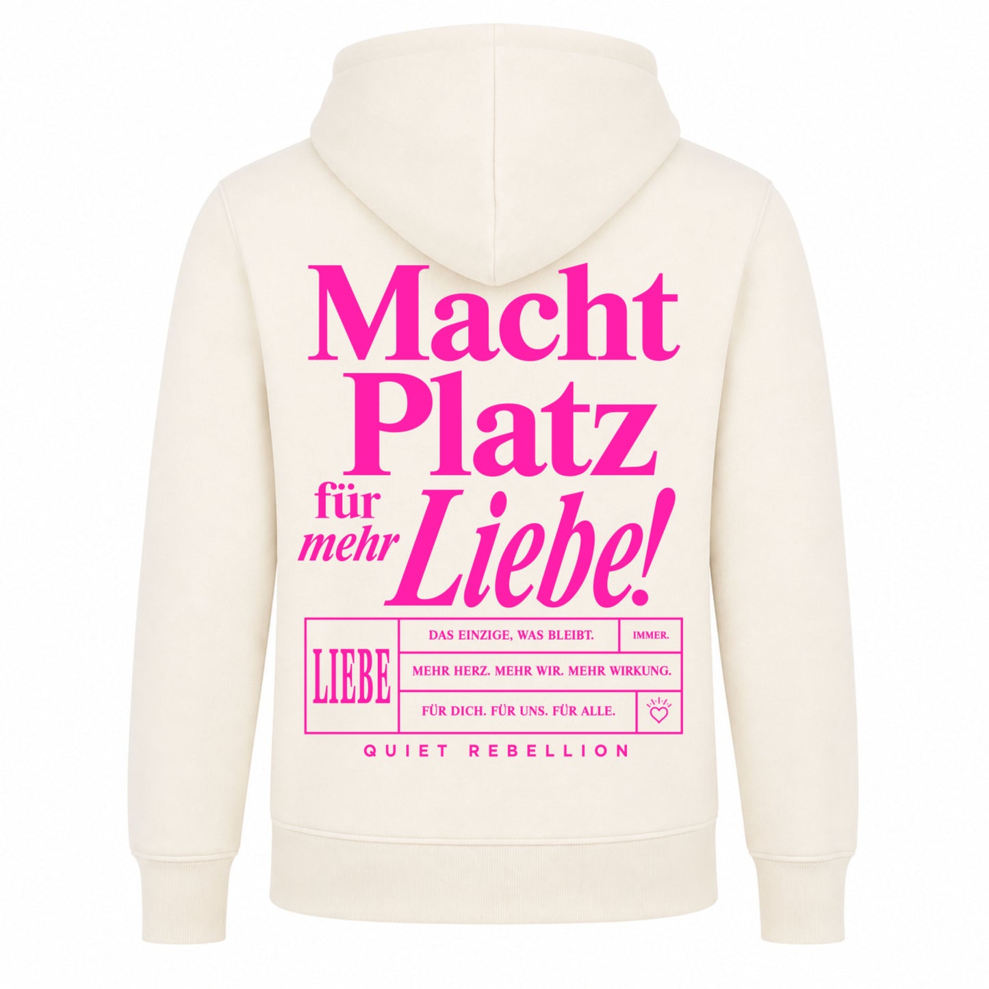 Macht Platz für mehr Liebe - Statement Zipper Hoodie (Backprint)