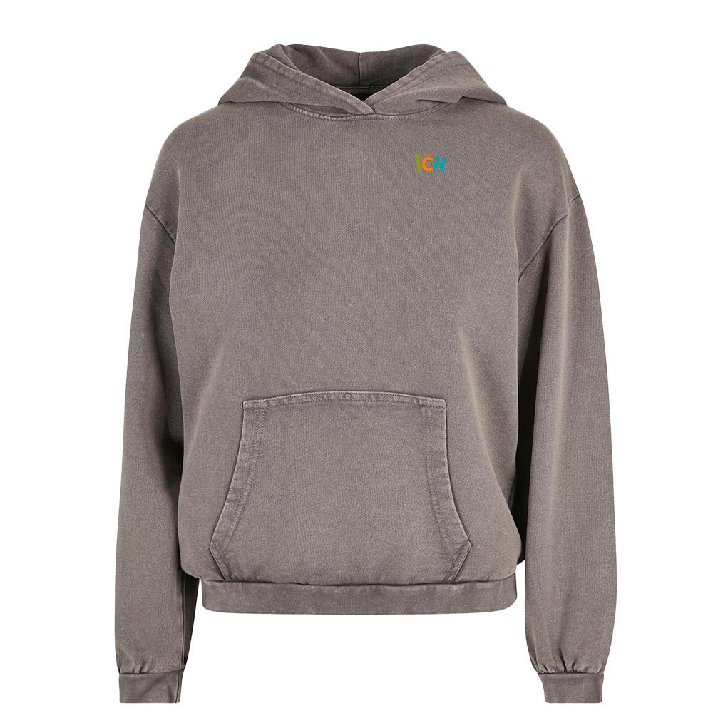 Nicht perfekt aber ICH - Acid Washed Statement Hoodie / Oversized Fit / Front-& Backprint