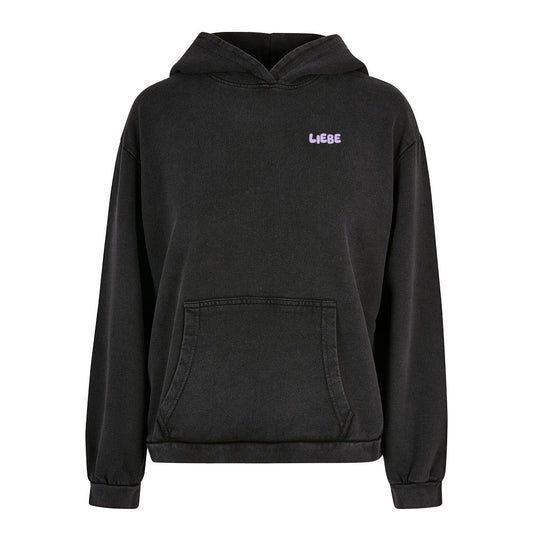 Macht Platz für mehr Liebe - Acid Washed Statement Hoodie / Oversized Fit / Front- & Backprint