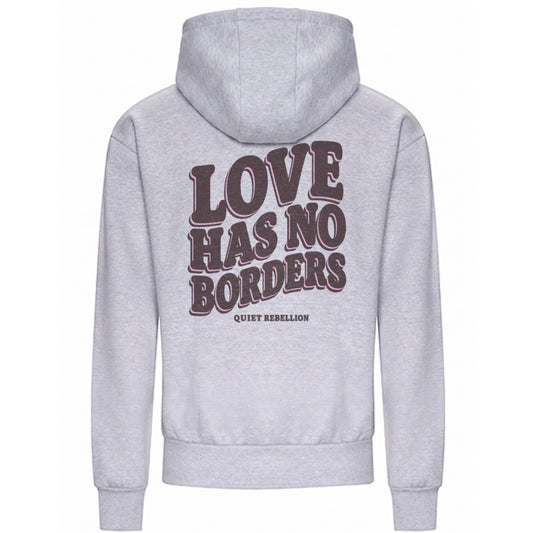 LOVE HAS NO BORDERS - Statement Hoodie / Relaxed Fit / Backprint