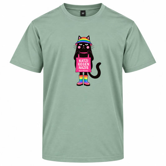 Katzi gegen Nazis - Regular Fit Statement Shirt
