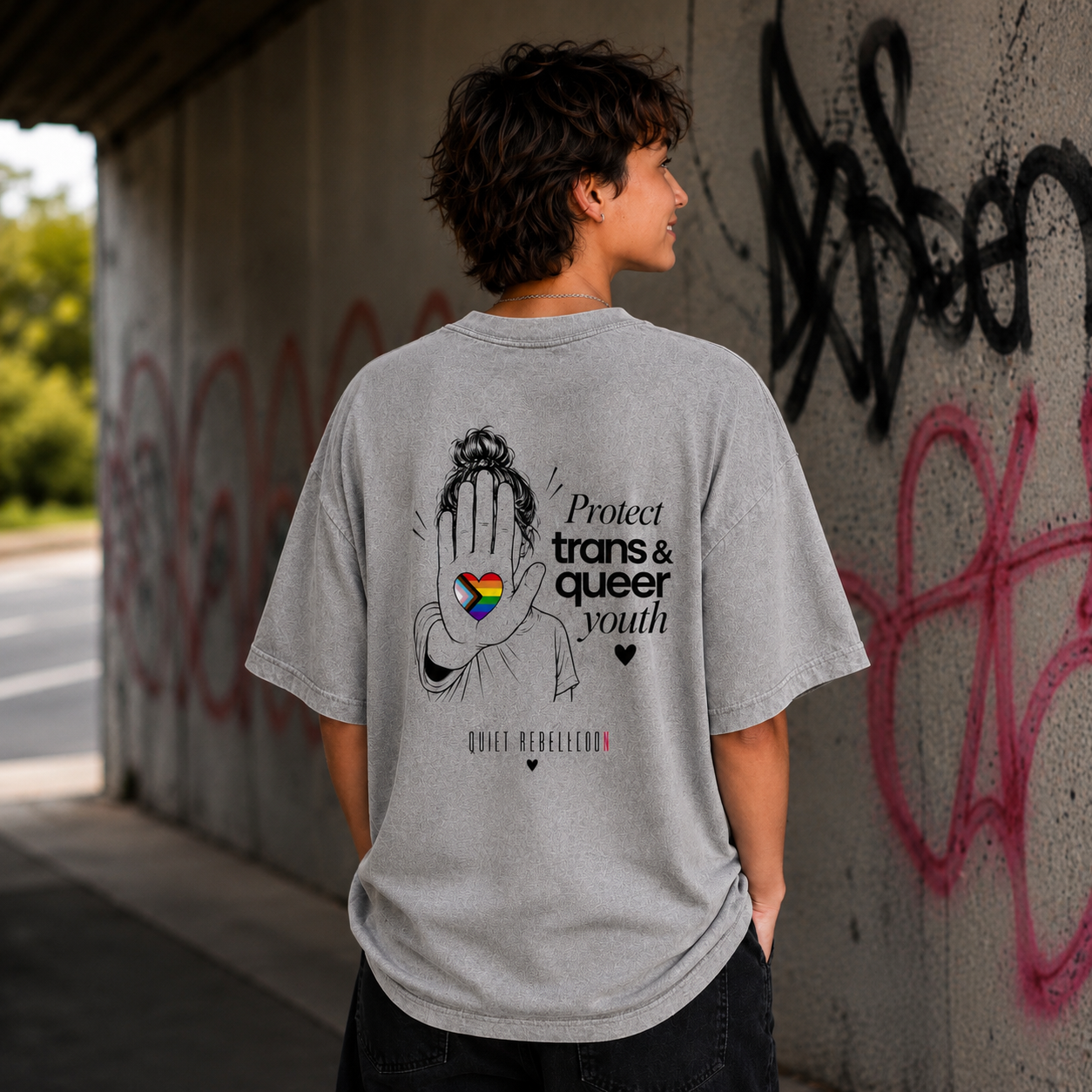 Protect trans & queer youth - Statement Oversized Shirt