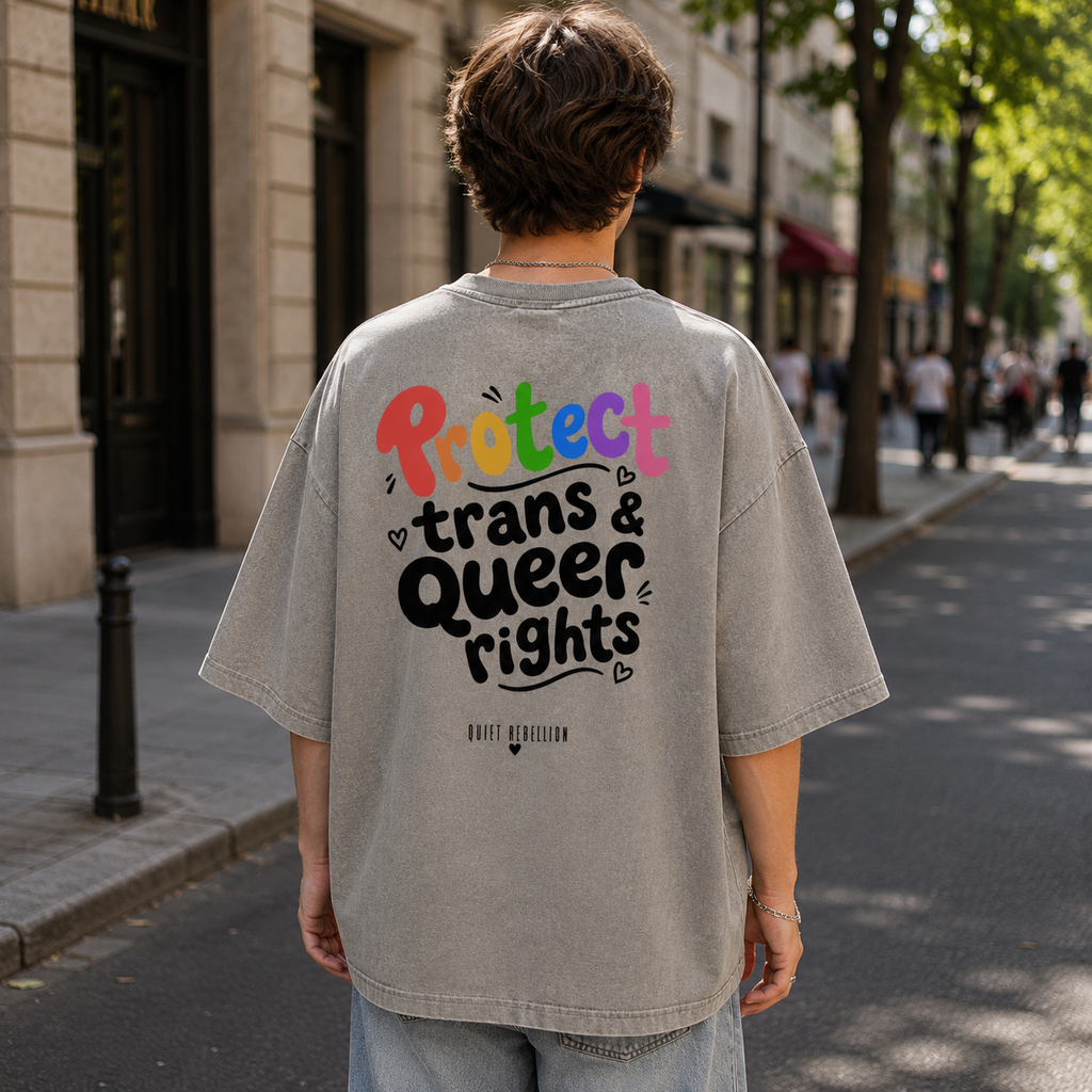 Protection trans & queer rights - Oversized Statement Shirt