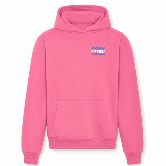 Pinker Oversize Hoodie mit Frontprint von QUIET REBELLION