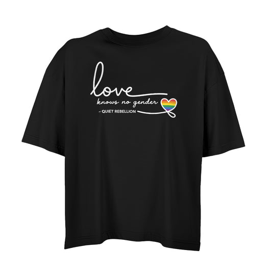 Love knows no gender - Oversized Shortcut Statement Shirt (Frontprint)