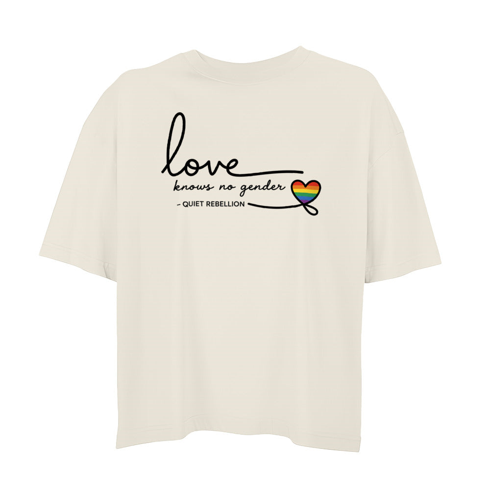 Love knows no gender - Oversized Shortcut Statement Shirt (Frontprint)