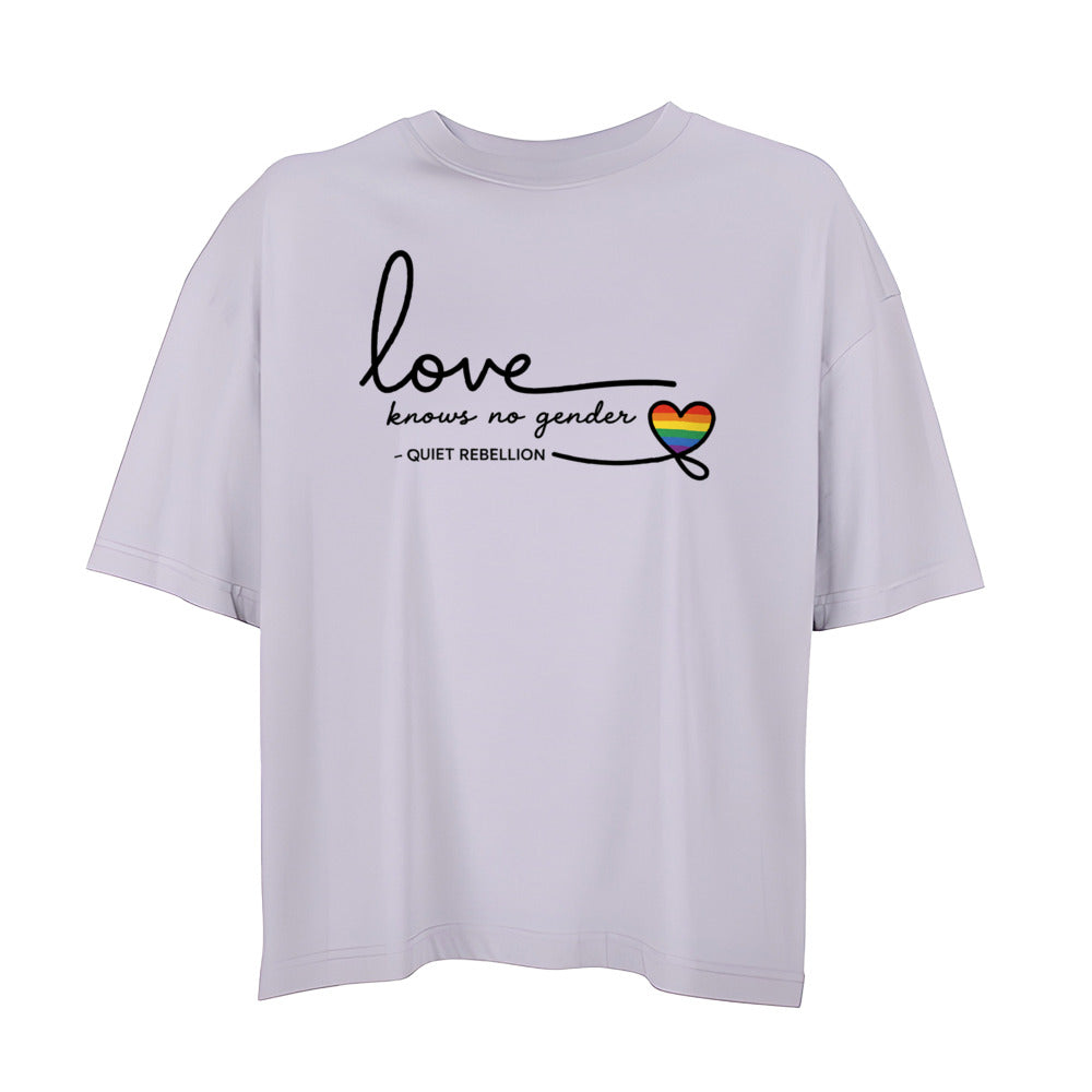 Love knows no gender - Oversized Shortcut Statement Shirt (Frontprint)