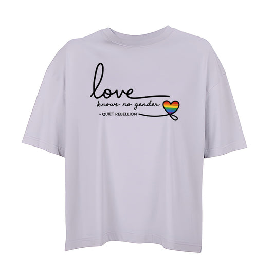 Love knows no gender - Oversized Shortcut Statement Shirt (Frontprint)