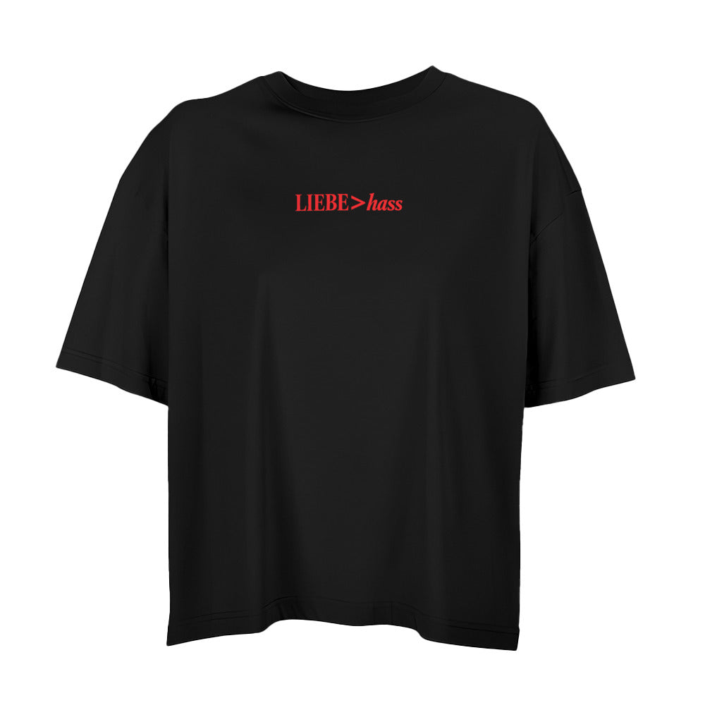 Macht Platz für mehr Liebe - Oversized Shortcut Statement Shirt (Front-& Backprint)