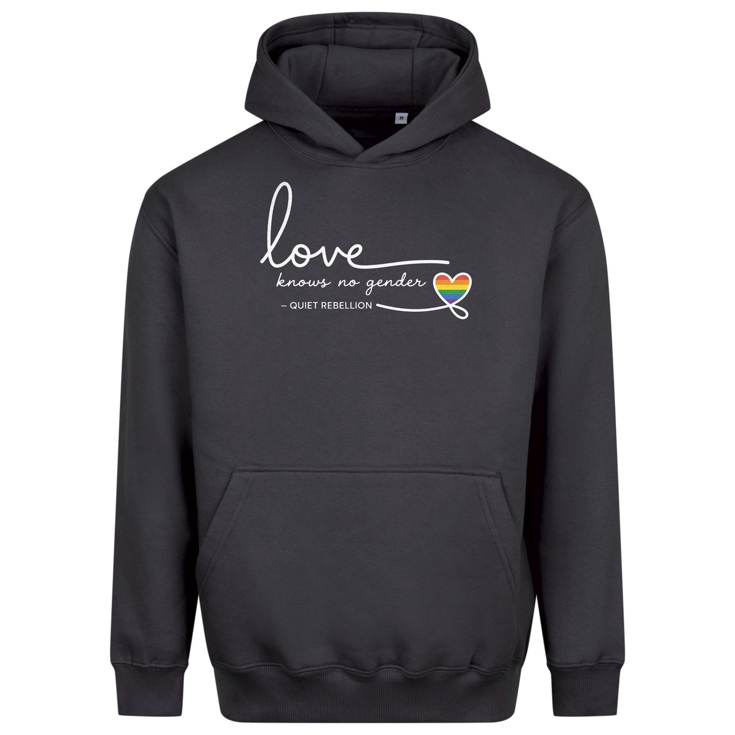 Love knows no gender - Premium Statement Hoodie (Front-& Armprint)