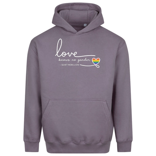 Love knows no gender - Premium Statement Hoodie (Front-& Armprint)