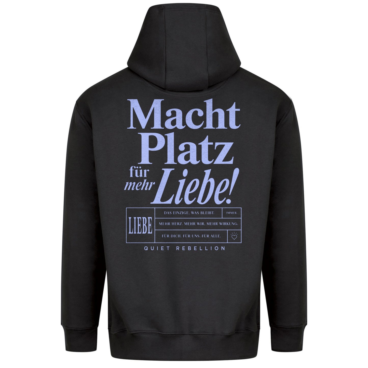 Macht Platz für mehr Liebe - Premium Statement Hoodie (Front-& Backprint)