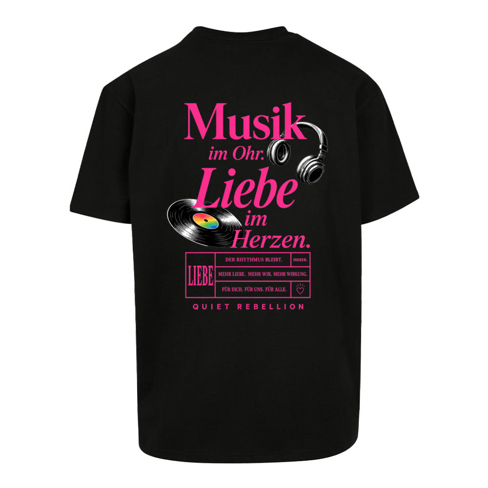 Musik im Ohr, Liebe im Herzen - Oversized Statement Shirt (Front-& Backprint)