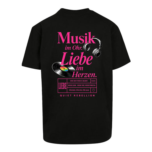 Musik im Ohr, Liebe im Herzen - Oversized Statement Shirt (Front-& Backprint)