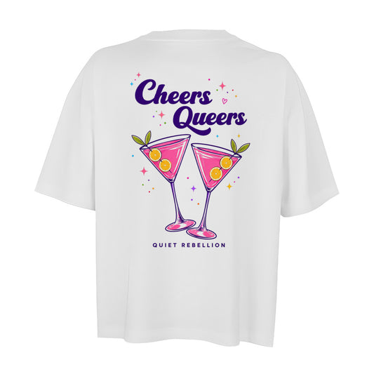 Cheers Queers - Oversized Shortcut Statement Shirt (Front-& Backprint)