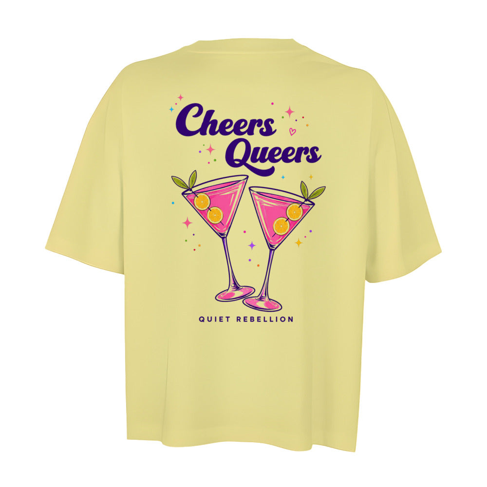 Cheers Queers - Oversized Shortcut Statement Shirt (Front-& Backprint)