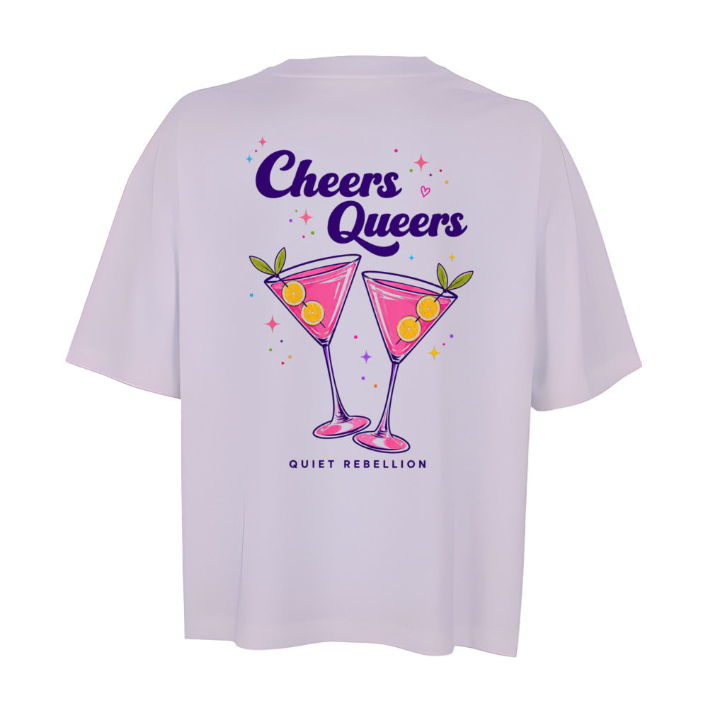 Cheers Queers - Oversized Shortcut Statement Shirt (Front-& Backprint)