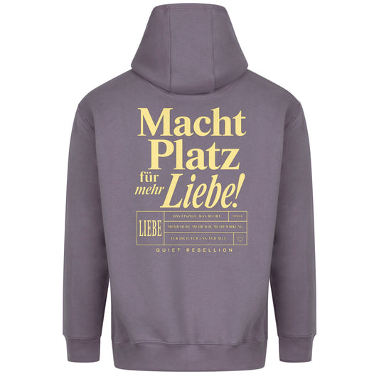 Macht Platz für mehr Liebe - Premium Statement Hoodie (Backprint))