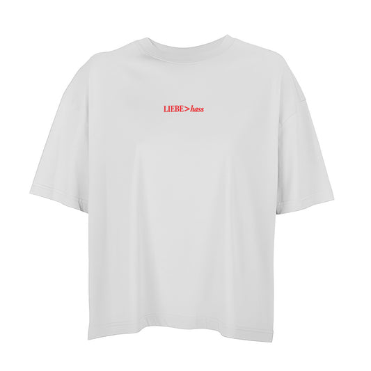 Macht Platz für mehr Liebe - Oversized Shortcut Statement Shirt (Front-& Backprint)