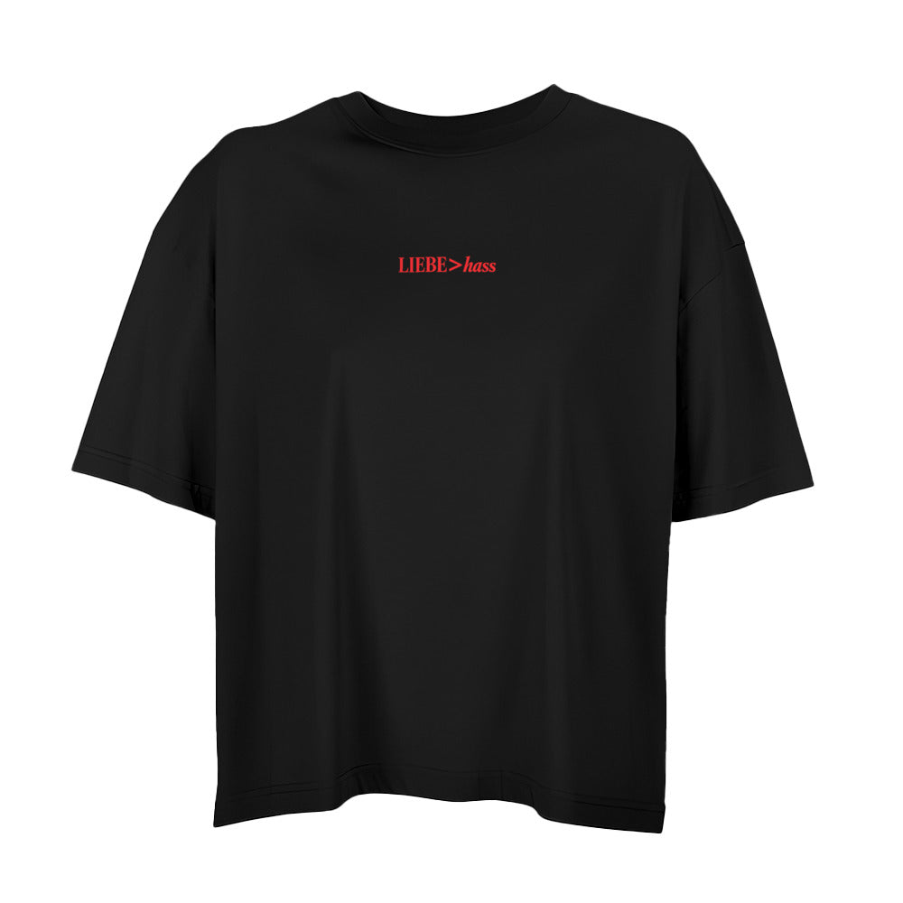 Macht Platz für mehr Liebe - Oversized Shortcut Statement Shirt (Front-& Backprint)