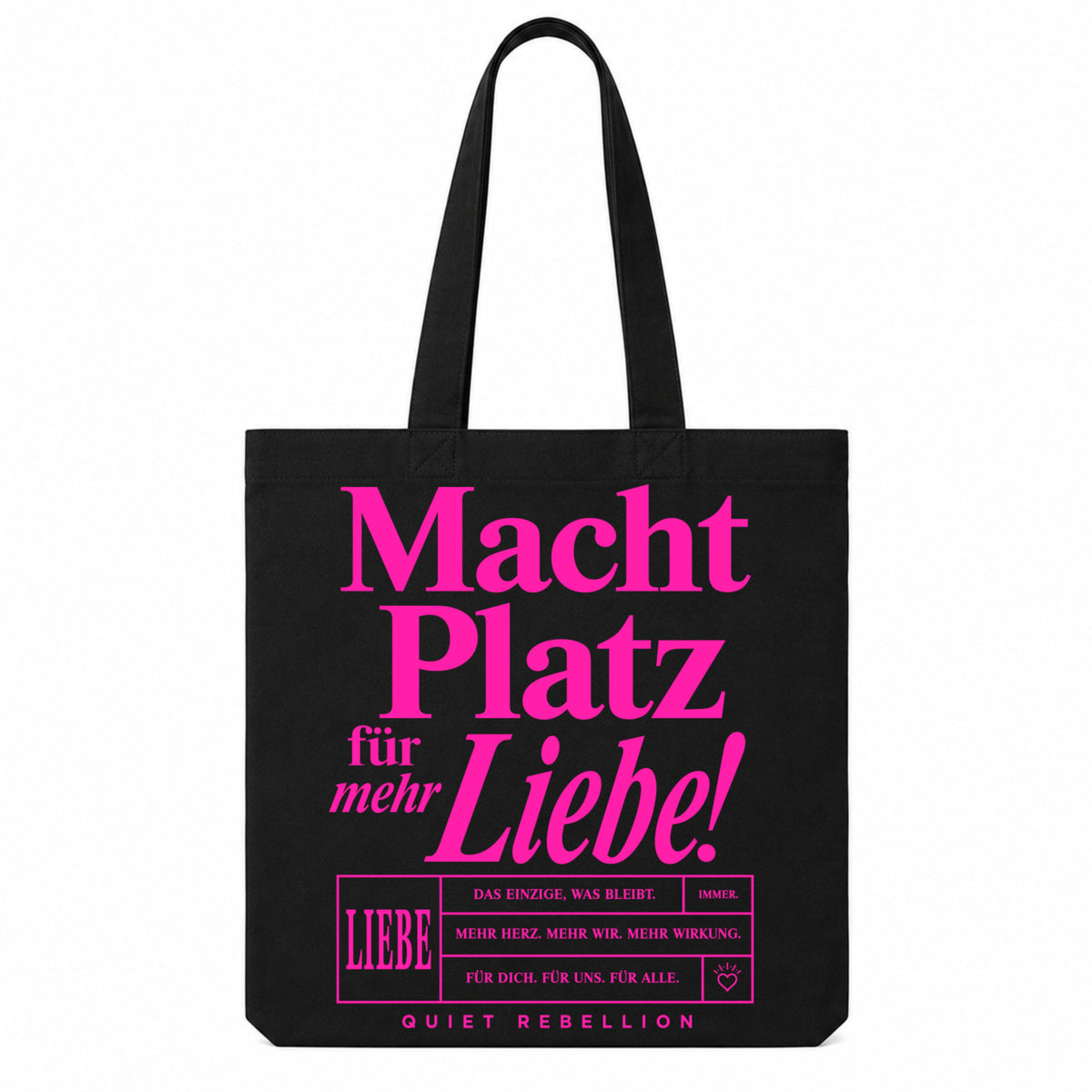 Macht Platz für mehr Liebe - Canvas-Bag XL (Front-& Backprint)