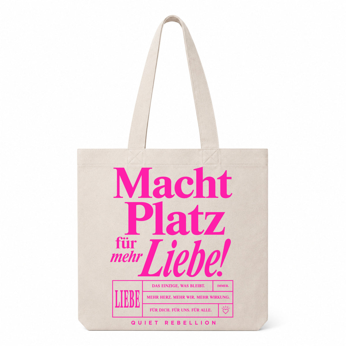 Macht Platz für mehr Liebe - Canvas-Bag XL (Front-& Backprint)