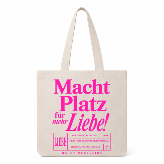 Macht Platz für mehr Liebe - Canvas-Bag XL (Front-& Backprint)