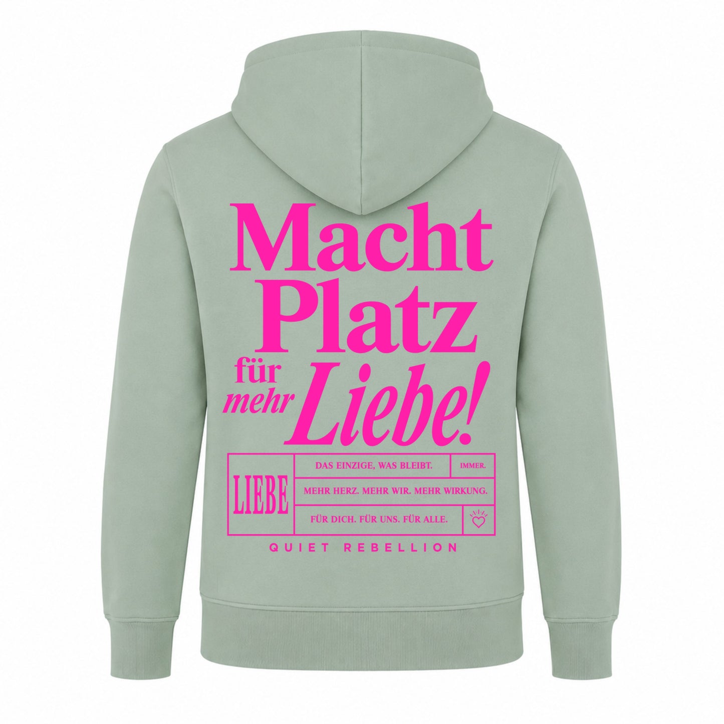 Macht Platz für mehr Liebe - Statement Zipper Hoodie (Backprint)