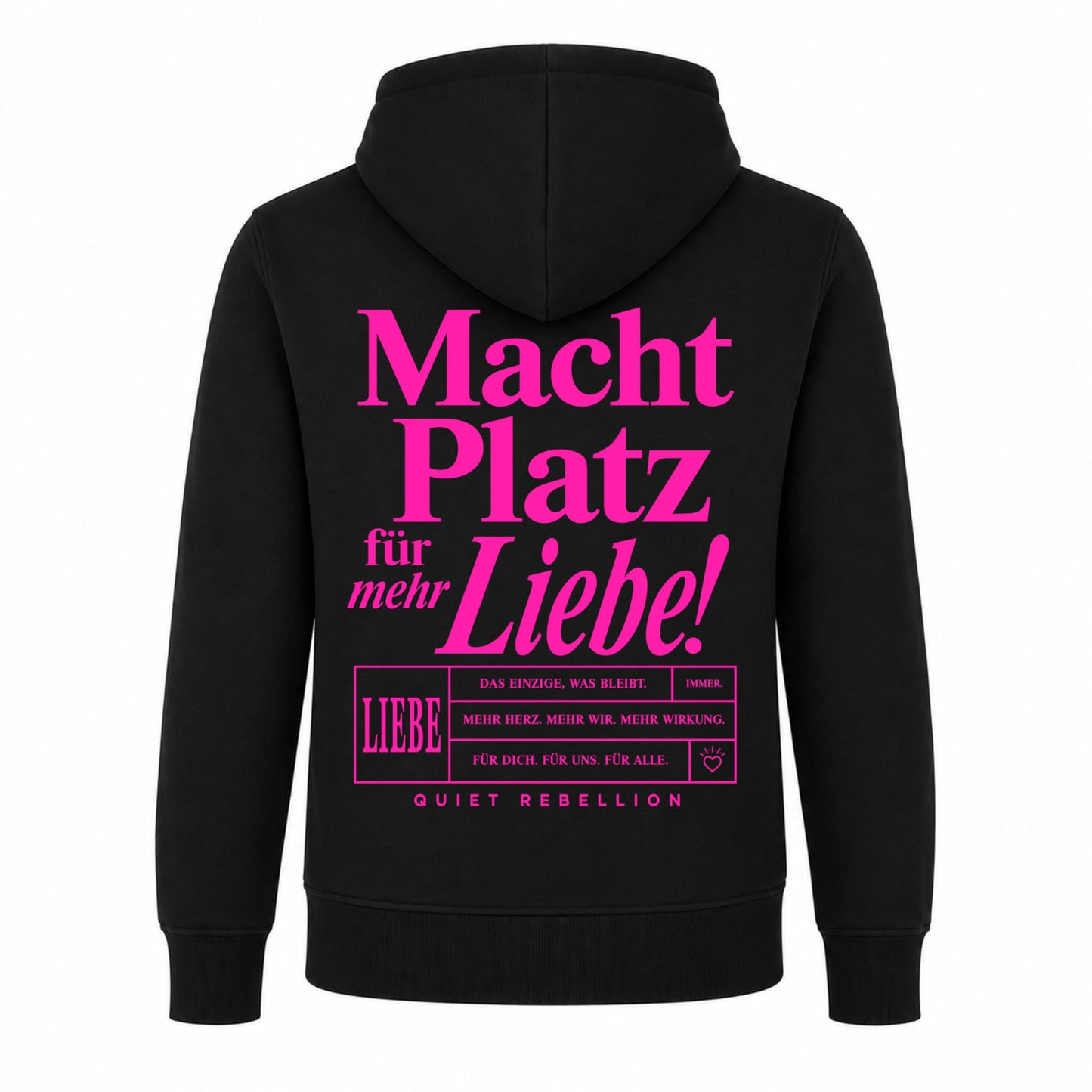 Macht Platz für mehr Liebe - Statement Zipper Hoodie (Backprint)