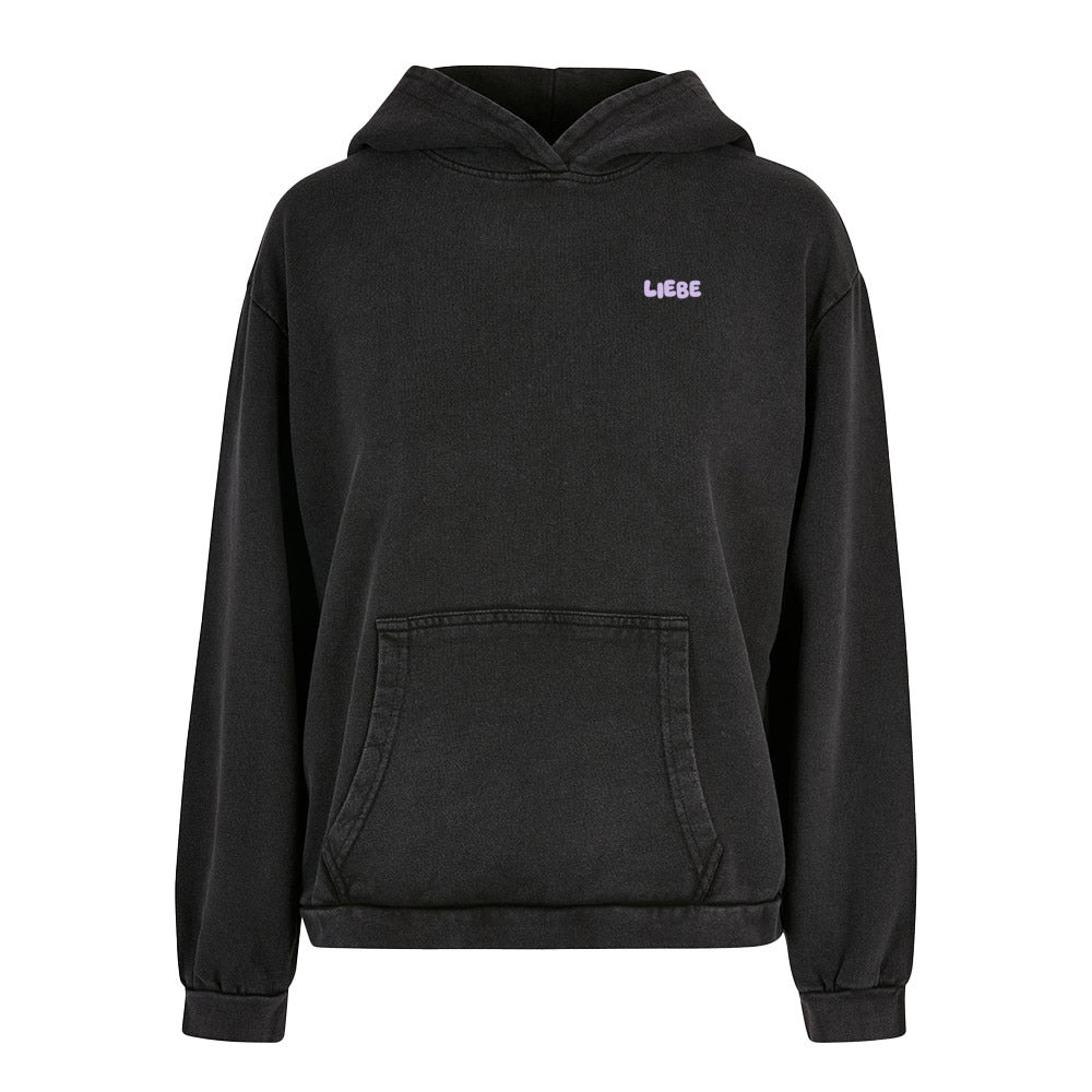 Macht Platz für mehr Liebe - Acid Washed Oversized Hoodie (Front- & Backprint)