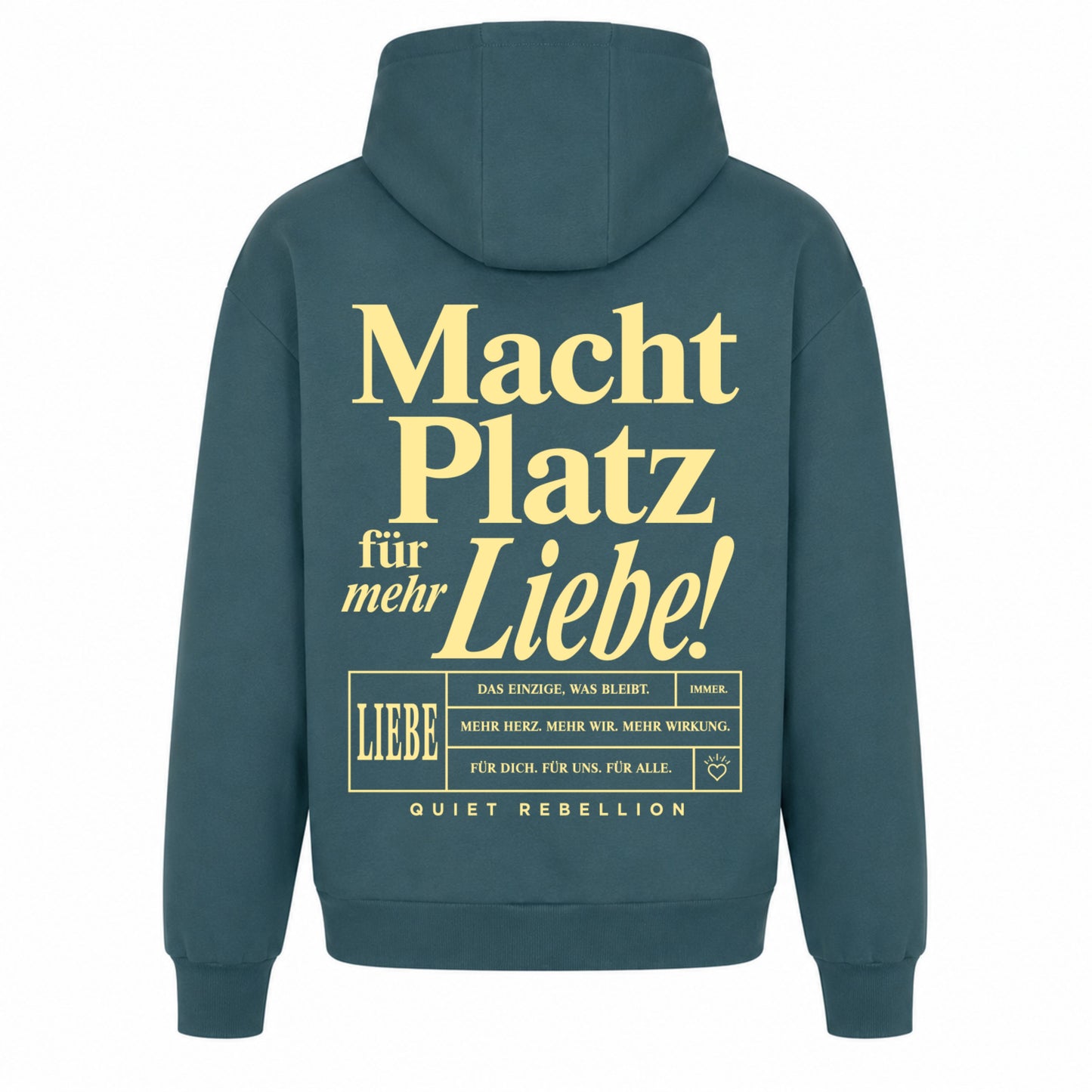 Macht Platz für mehr Liebe - Statement Hoodie / Relaxed Fit / Backprint