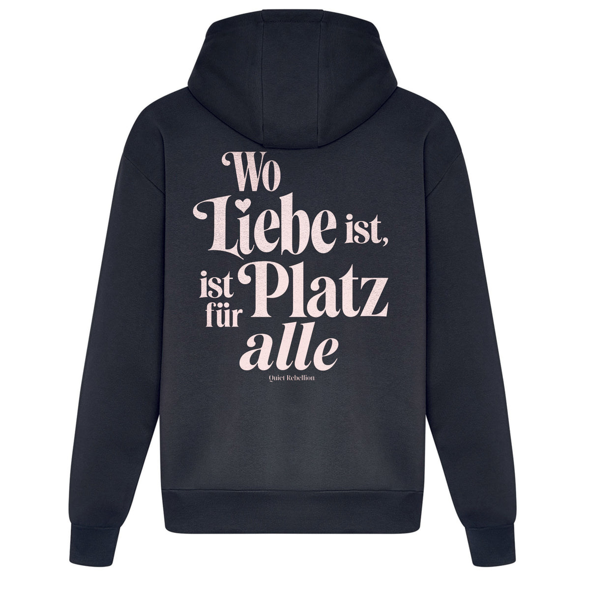 Wo Liebe ist, ist Platz für alle - Statement Hoodie / Relaxed Fit / Backprint