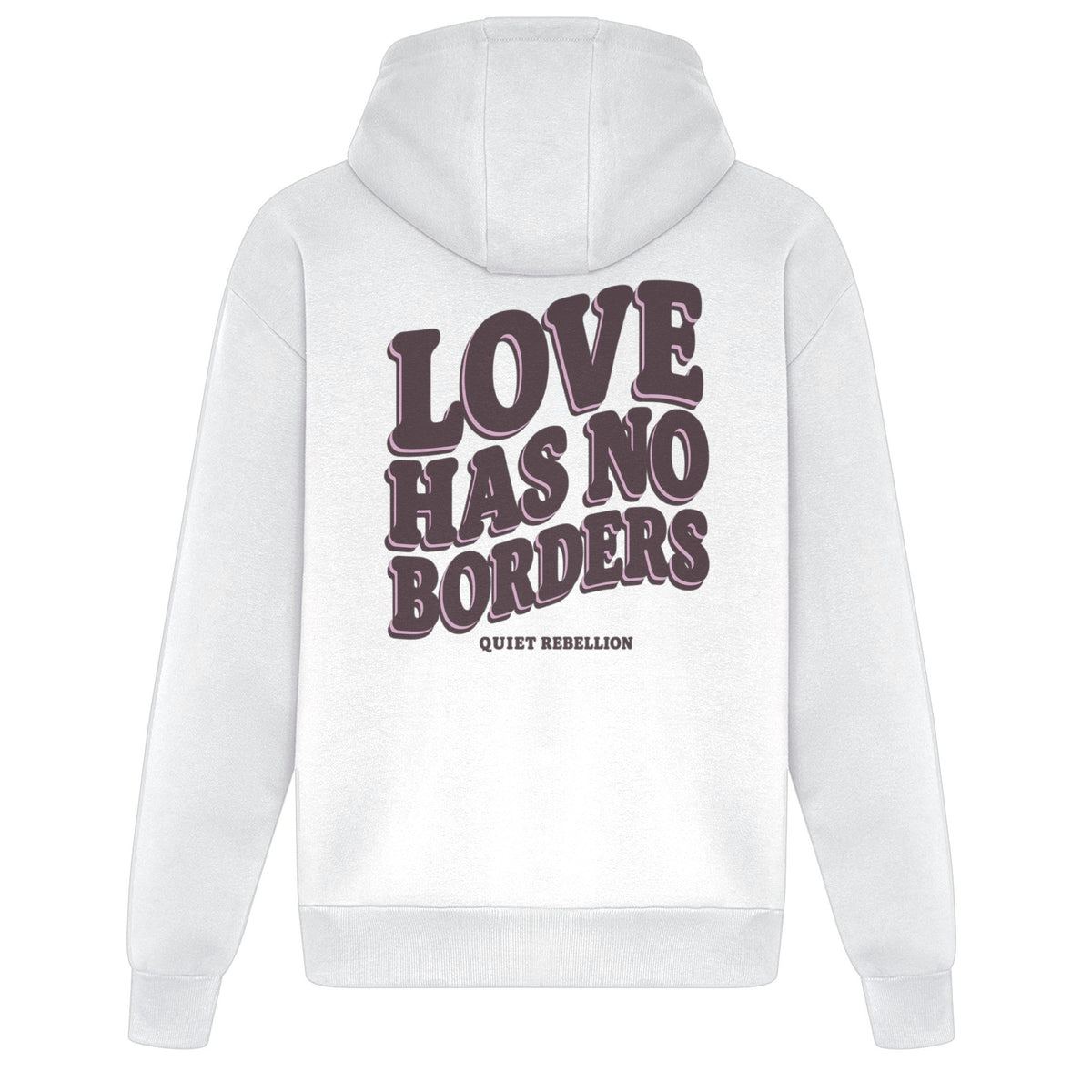 LOVE HAS NO BORDERS - Statement Hoodie / Relaxed Fit / Backprint