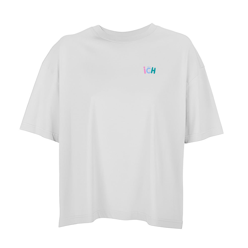     Oversized Shortcut T-Shirt in White – Vorderansicht