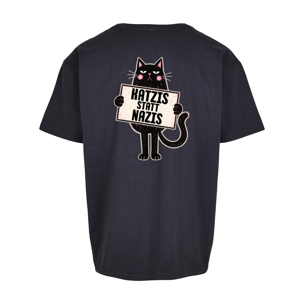 Katzis statt Nazis - Oversized Statement Shirt