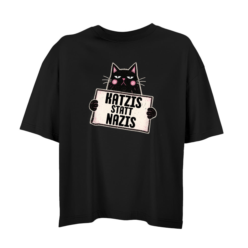 Katzis statt Nazis - Shortcut Oversized Statement Shirt