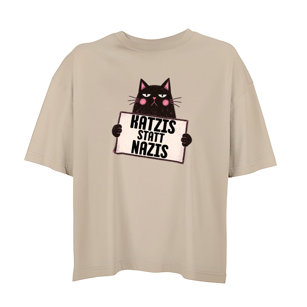 Katzis statt Nazis - Shortcut Oversized Statement Shirt