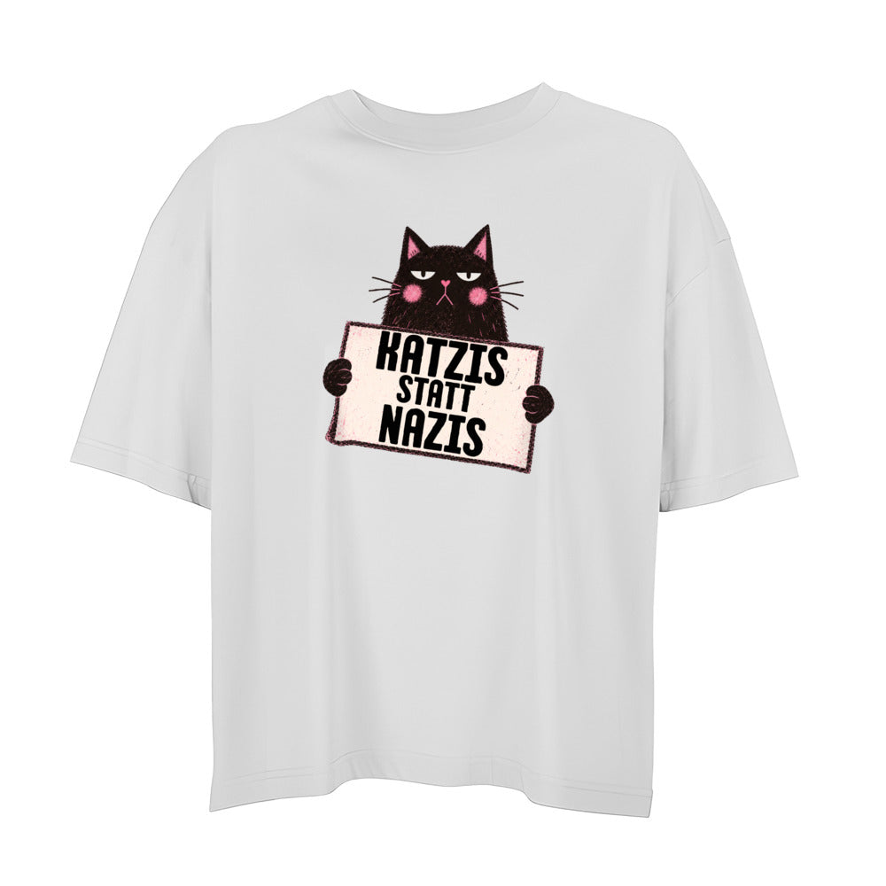Katzis statt Nazis - Shortcut Oversized Statement Shirt