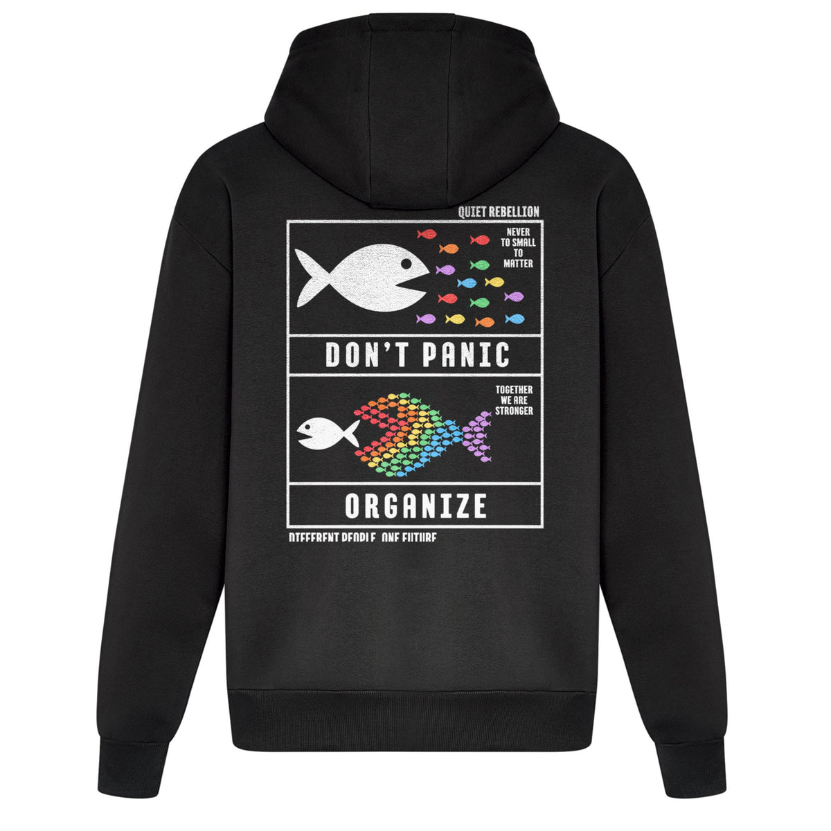 DON‘T PANIC. ORGANIZE. - Relaxed Fit Statement Hoodie