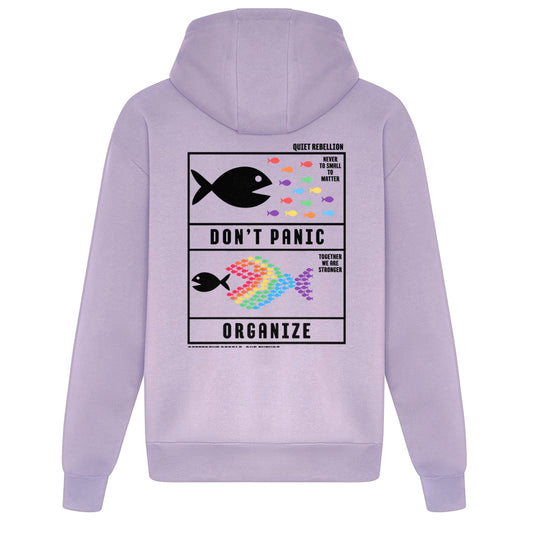 DON‘T PANIC. ORGANIZE. - Relaxed Fit Statement Hoodie