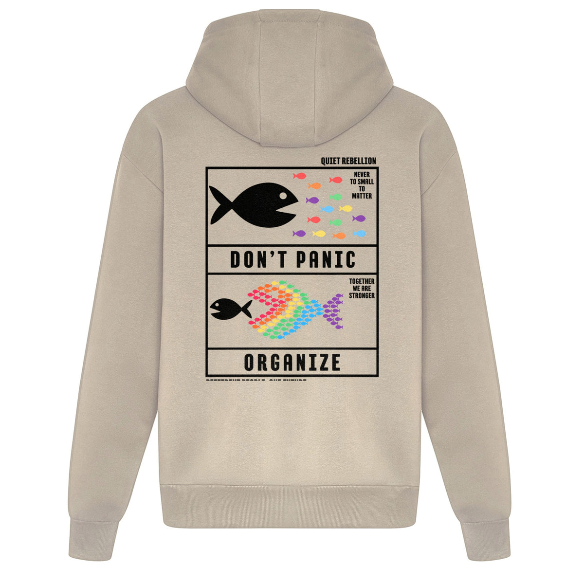 DON‘T PANIC. ORGANIZE. - Relaxed Fit Statement Hoodie