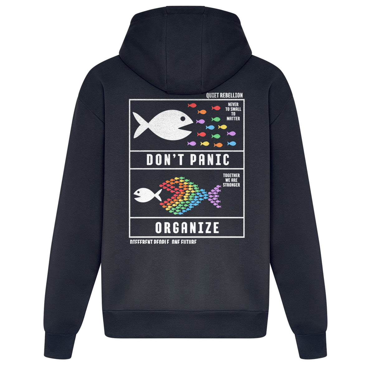 DON‘T PANIC. ORGANIZE. - Relaxed Fit Statement Hoodie