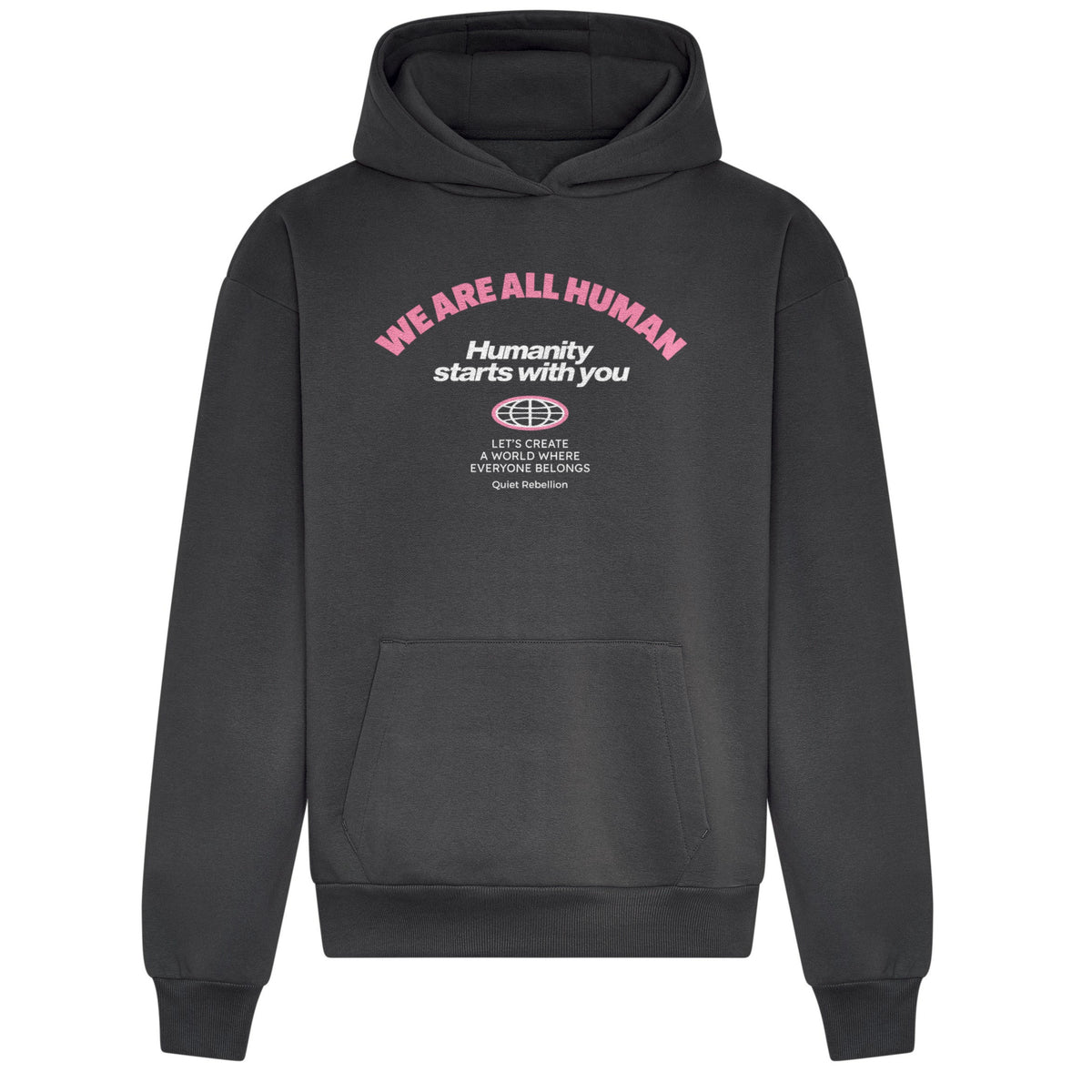 We Are All Human - Relaxed Fit Statement Hoodie