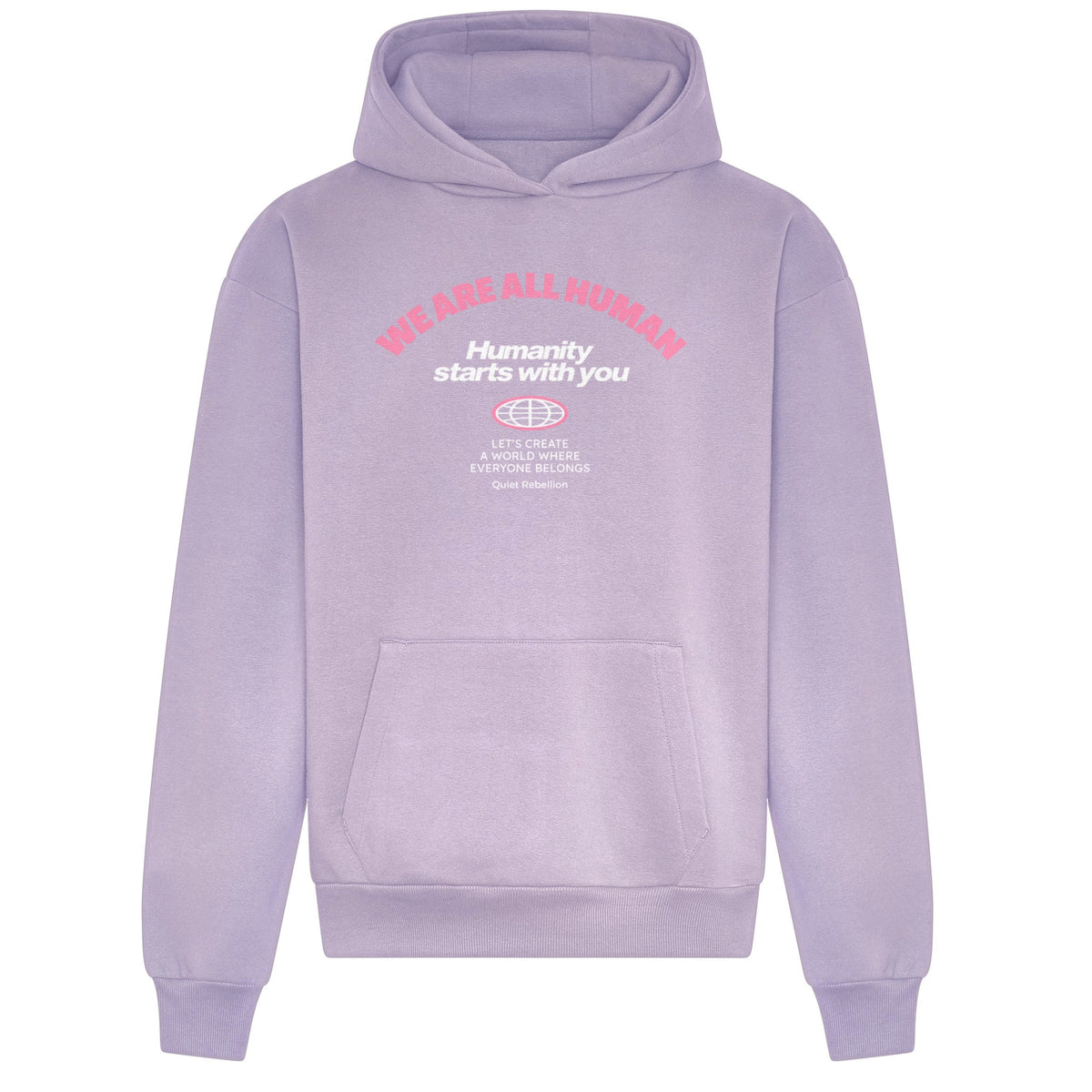We Are All Human - Relaxed Fit Statement Hoodie