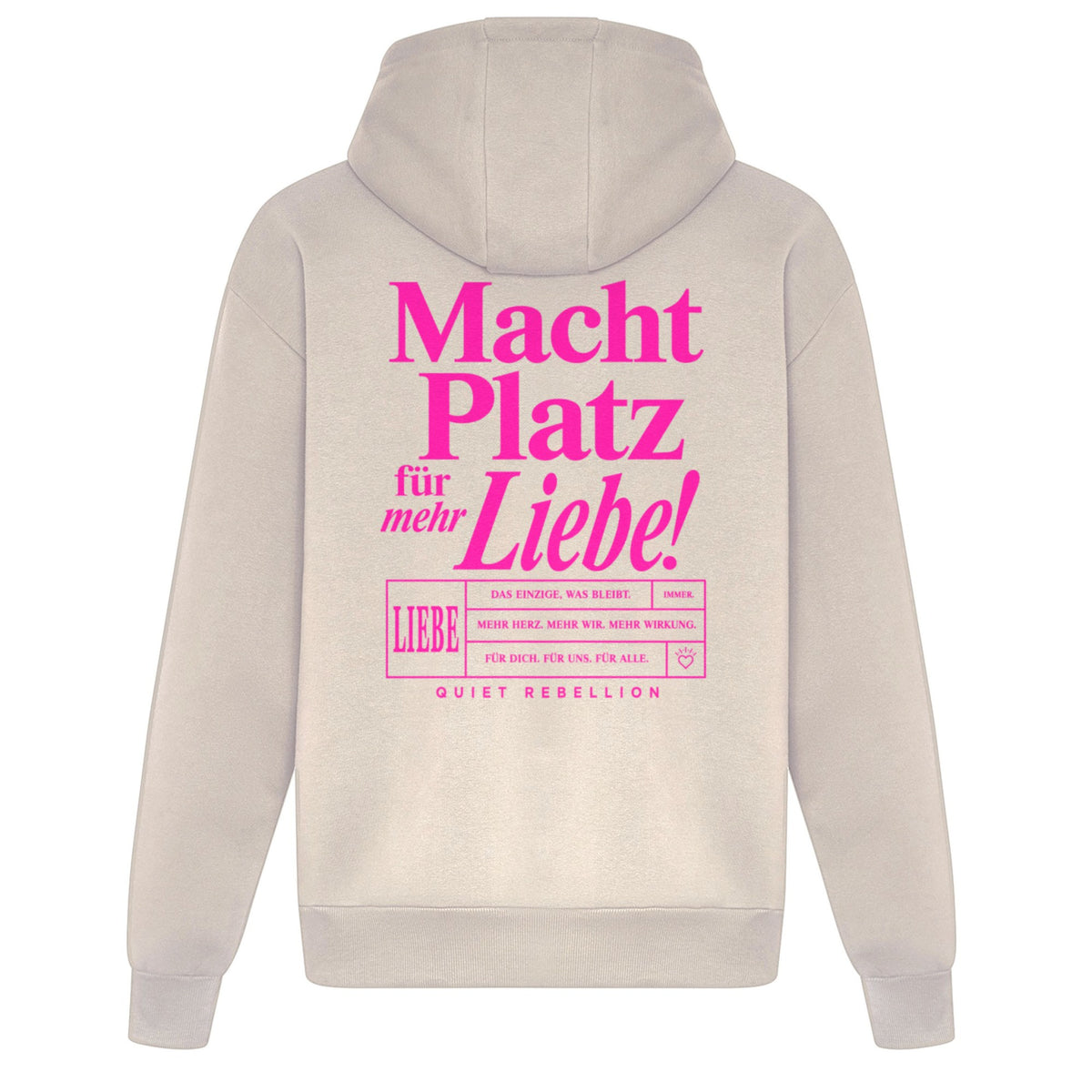 Macht Platz für mehr Liebe - Statement Hoodie / Relaxed Fit / Backprint