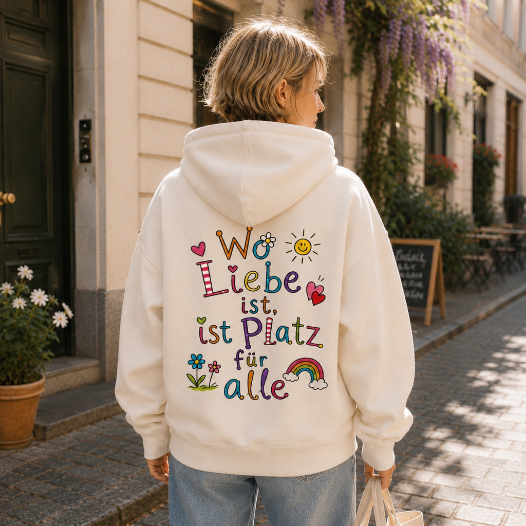 Wo Liebe ist,ist Platz für alle - Oversized Statement Hoodie