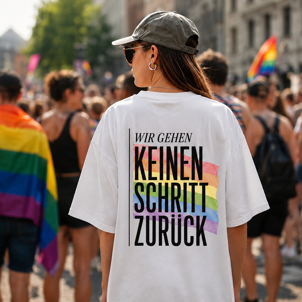 KEINEN SCHRITT ZURÜCK - Pride Statement Oversized Shirt
