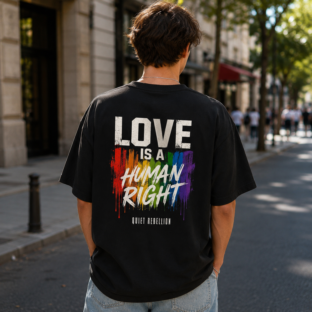 LOVE IS A HUMAN RIGHT - Oversized Statement Shirt