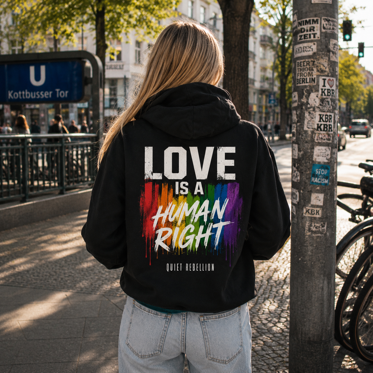 LOVE IS A HUMAN RIGHT - Oversized Statement Hoodie